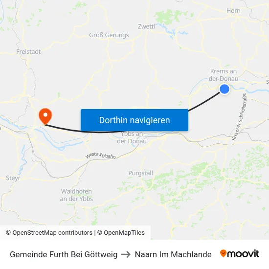 Gemeinde Furth Bei Göttweig to Naarn Im Machlande map