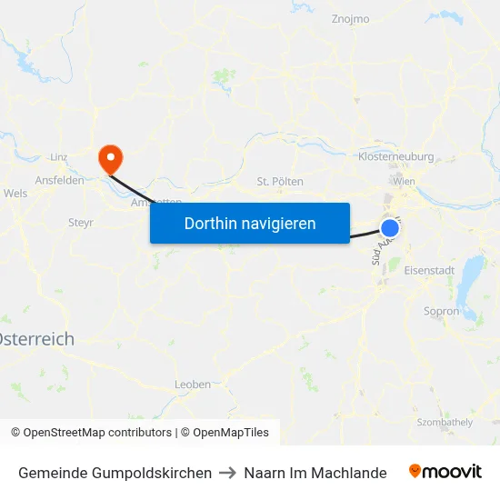 Gemeinde Gumpoldskirchen to Naarn Im Machlande map
