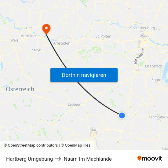 Hartberg Umgebung to Naarn Im Machlande map