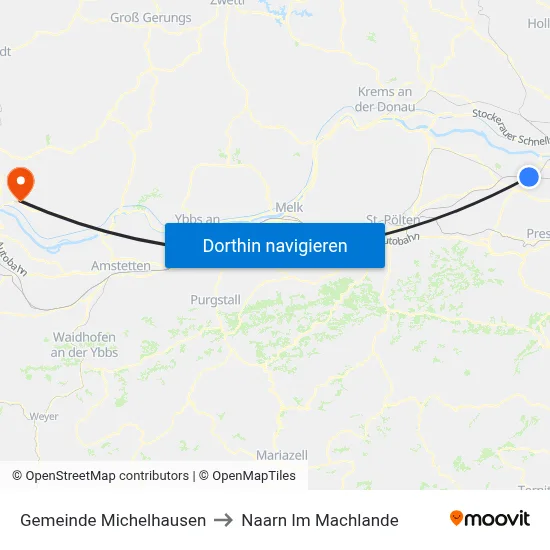 Gemeinde Michelhausen to Naarn Im Machlande map
