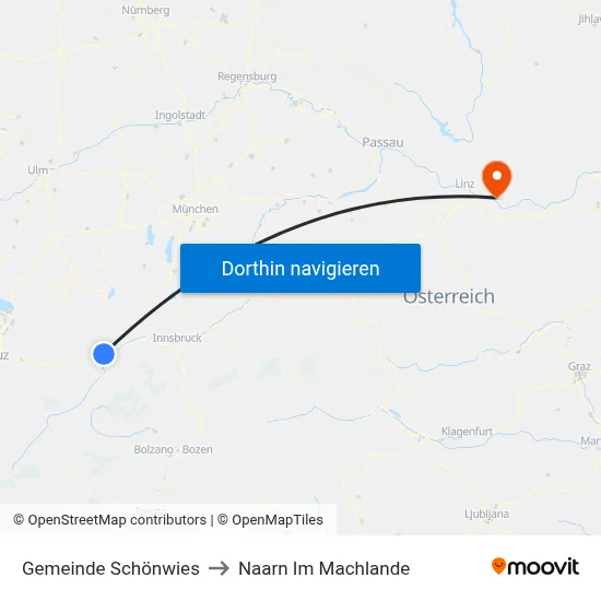 Gemeinde Schönwies to Naarn Im Machlande map