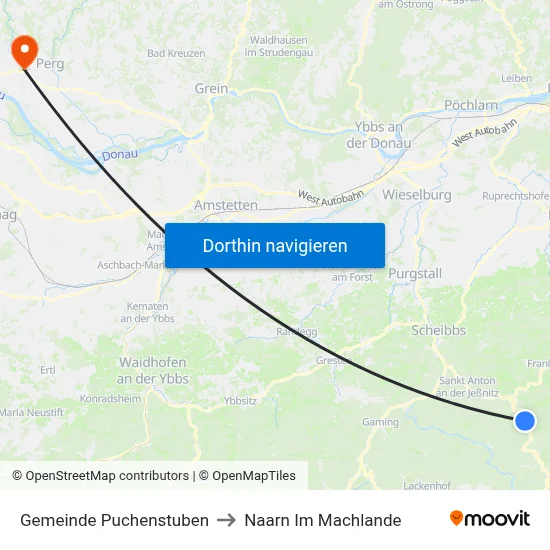 Gemeinde Puchenstuben to Naarn Im Machlande map