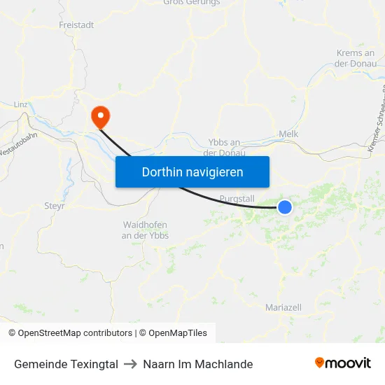 Gemeinde Texingtal to Naarn Im Machlande map