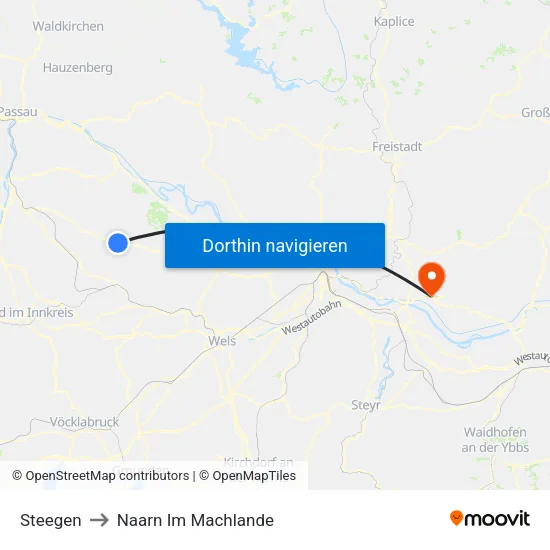Steegen to Naarn Im Machlande map