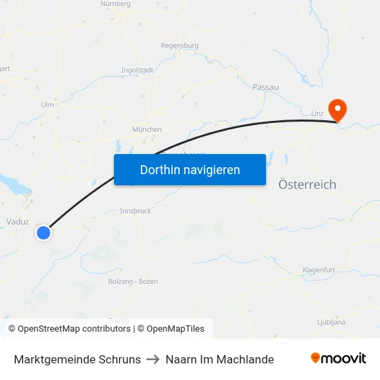 Marktgemeinde Schruns to Naarn Im Machlande map
