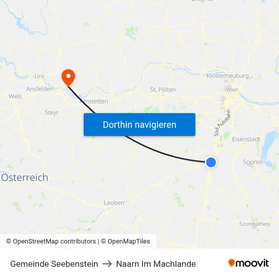 Gemeinde Seebenstein to Naarn Im Machlande map