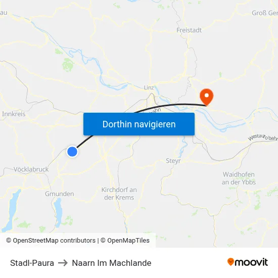 Stadl-Paura to Naarn Im Machlande map