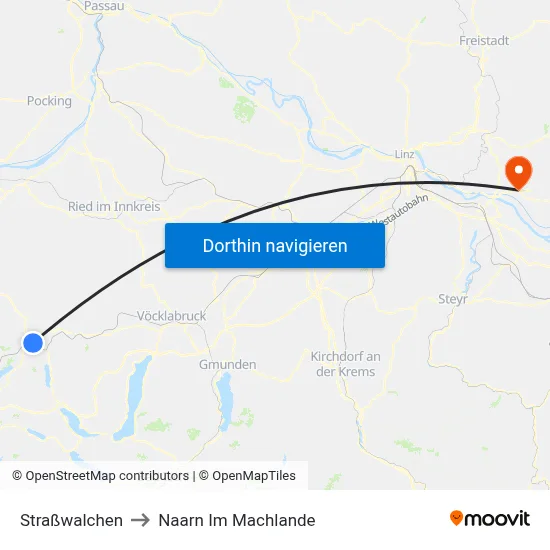 Straßwalchen to Naarn Im Machlande map