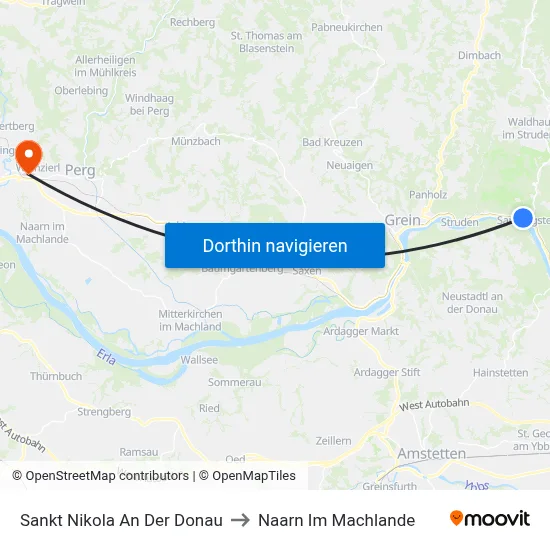Sankt Nikola An Der Donau to Naarn Im Machlande map