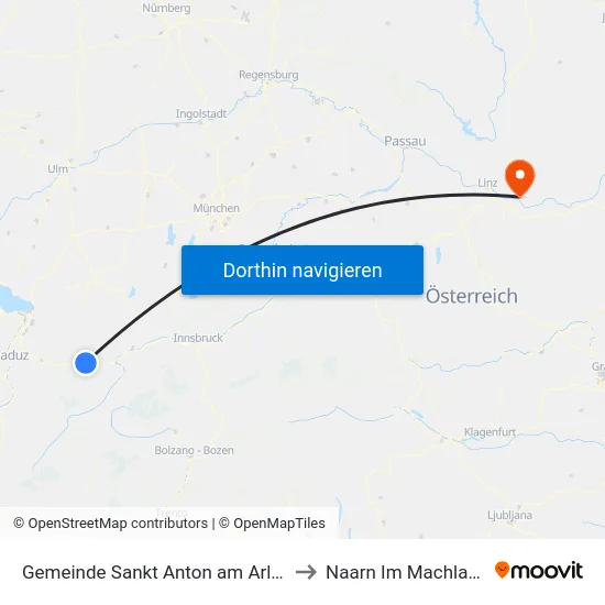 Gemeinde Sankt Anton am Arlberg to Naarn Im Machlande map