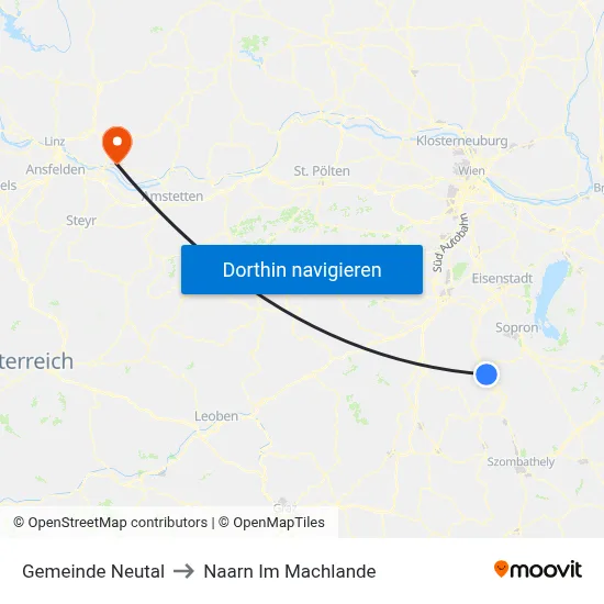Gemeinde Neutal to Naarn Im Machlande map