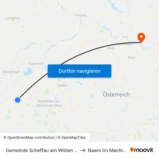 Gemeinde Scheffau am Wilden Kaiser to Naarn Im Machlande map