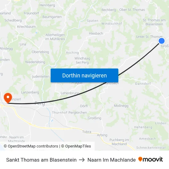 Sankt Thomas am Blasenstein to Naarn Im Machlande map