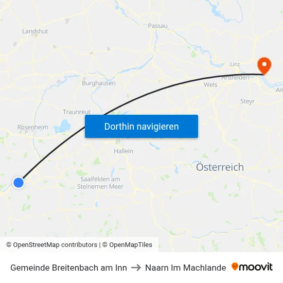 Gemeinde Breitenbach am Inn to Naarn Im Machlande map