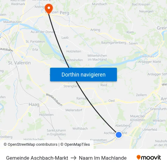 Gemeinde Aschbach-Markt to Naarn Im Machlande map