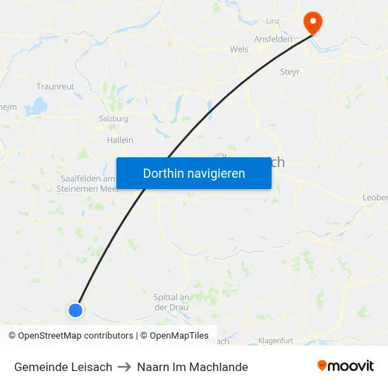 Gemeinde Leisach to Naarn Im Machlande map