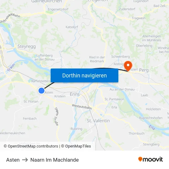 Asten to Naarn Im Machlande map