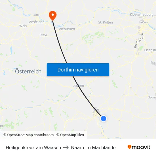 Heiligenkreuz am Waasen to Naarn Im Machlande map