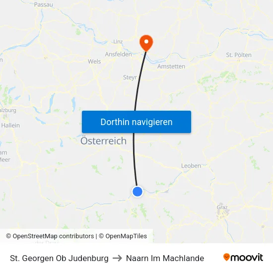 St. Georgen Ob Judenburg to Naarn Im Machlande map