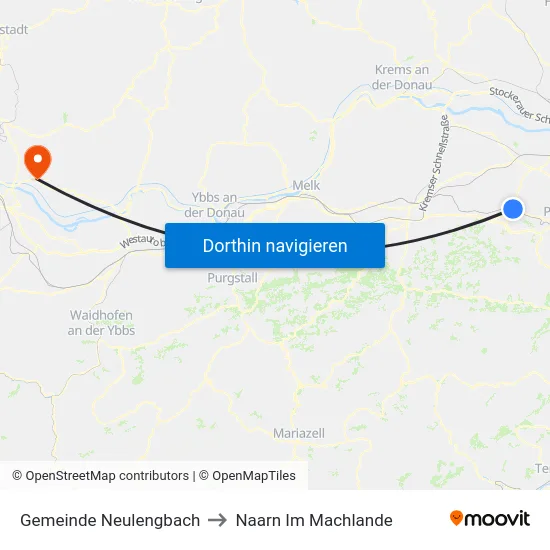 Gemeinde Neulengbach to Naarn Im Machlande map