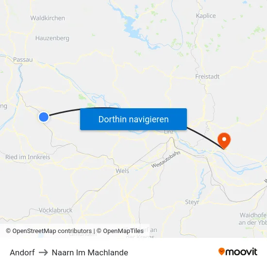 Andorf to Naarn Im Machlande map