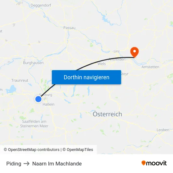 Piding to Naarn Im Machlande map