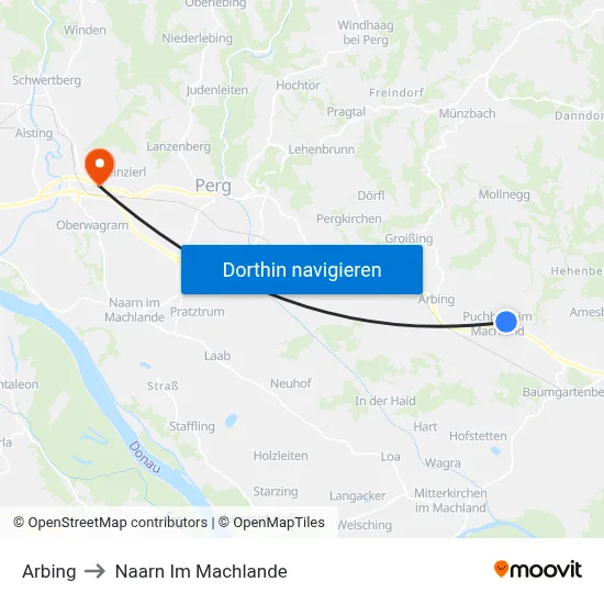 Arbing to Naarn Im Machlande map