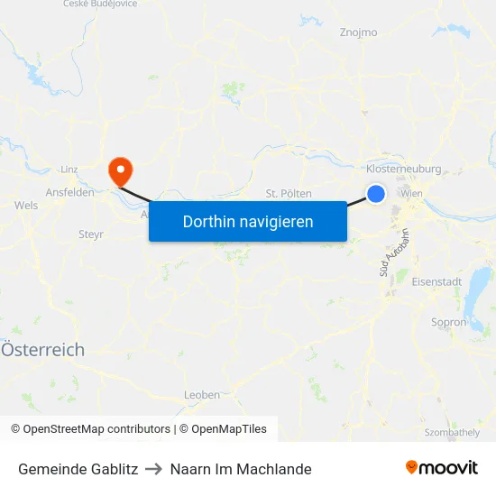 Gemeinde Gablitz to Naarn Im Machlande map
