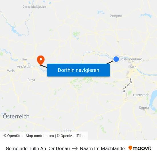 Gemeinde Tulln An Der Donau to Naarn Im Machlande map