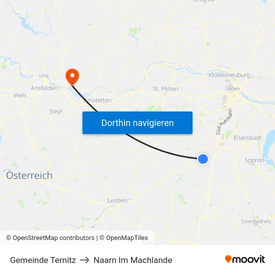 Gemeinde Ternitz to Naarn Im Machlande map