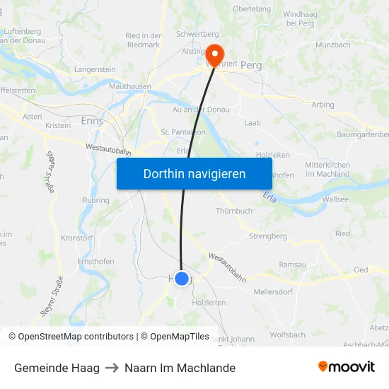 Gemeinde Haag to Naarn Im Machlande map