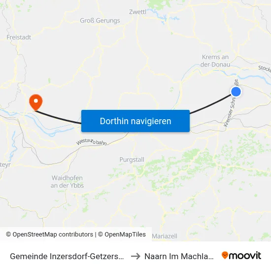 Gemeinde Inzersdorf-Getzersdorf to Naarn Im Machlande map