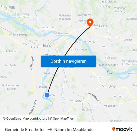 Gemeinde Ernsthofen to Naarn Im Machlande map