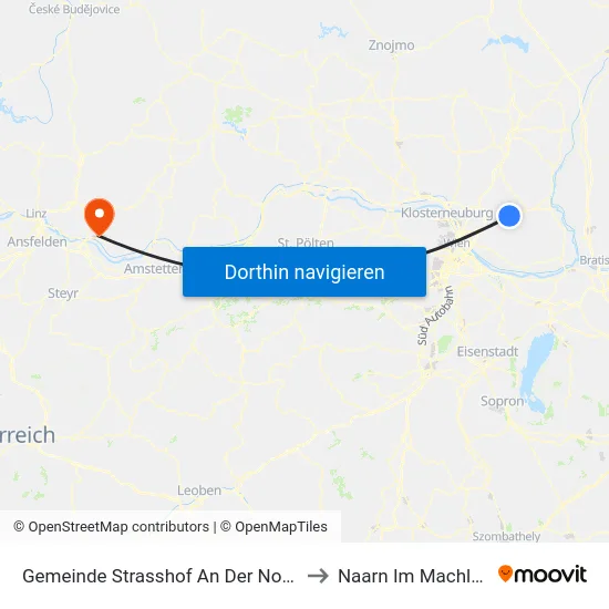 Gemeinde Strasshof An Der Nordbahn to Naarn Im Machlande map