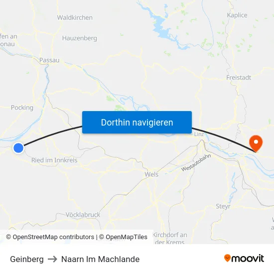 Geinberg to Naarn Im Machlande map