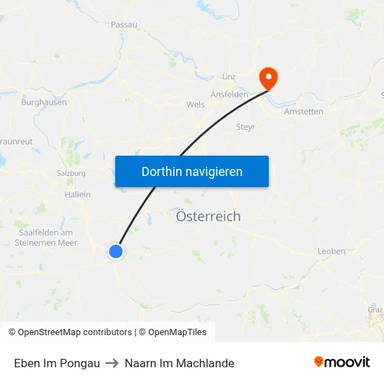 Eben Im Pongau to Naarn Im Machlande map