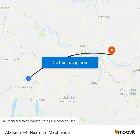 Atzbach to Naarn Im Machlande map
