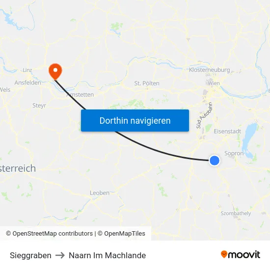 Sieggraben to Naarn Im Machlande map