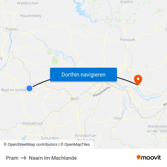 Pram to Naarn Im Machlande map