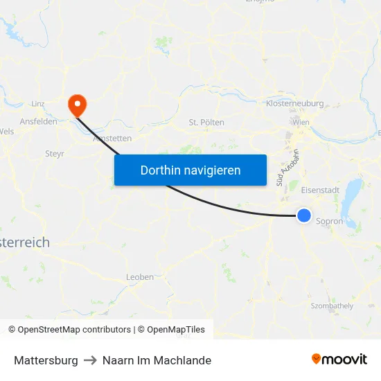 Mattersburg to Naarn Im Machlande map