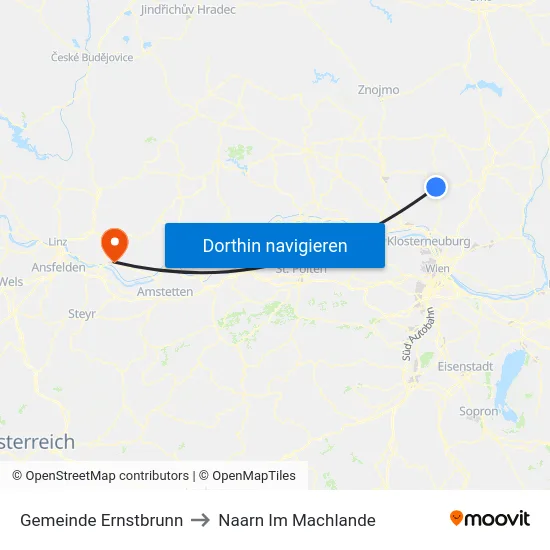 Gemeinde Ernstbrunn to Naarn Im Machlande map