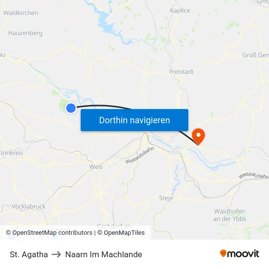 St. Agatha to Naarn Im Machlande map