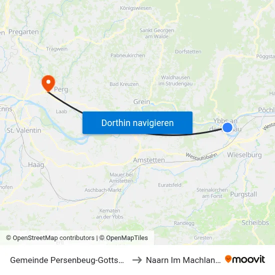 Gemeinde Persenbeug-Gottsdorf to Naarn Im Machlande map