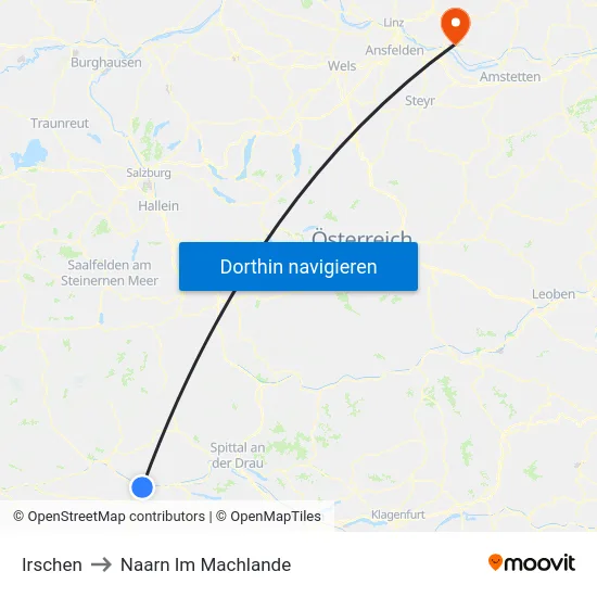 Irschen to Naarn Im Machlande map