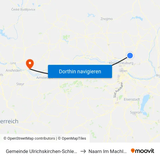 Gemeinde Ulrichskirchen-Schleinbach to Naarn Im Machlande map