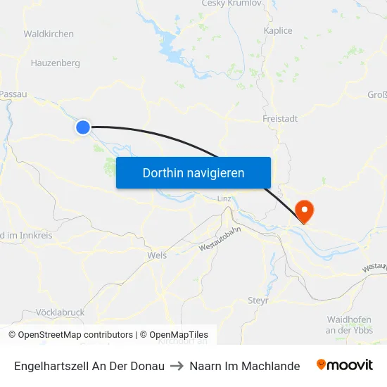 Engelhartszell An Der Donau to Naarn Im Machlande map