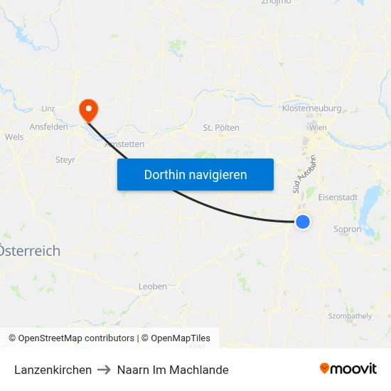 Lanzenkirchen to Naarn Im Machlande map