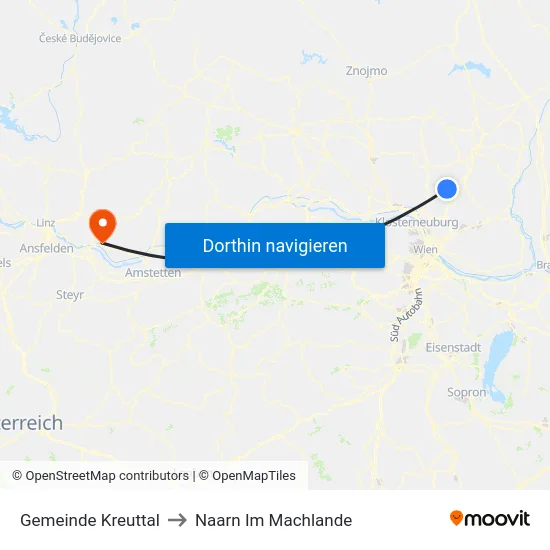 Gemeinde Kreuttal to Naarn Im Machlande map