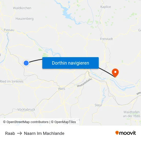 Raab to Naarn Im Machlande map