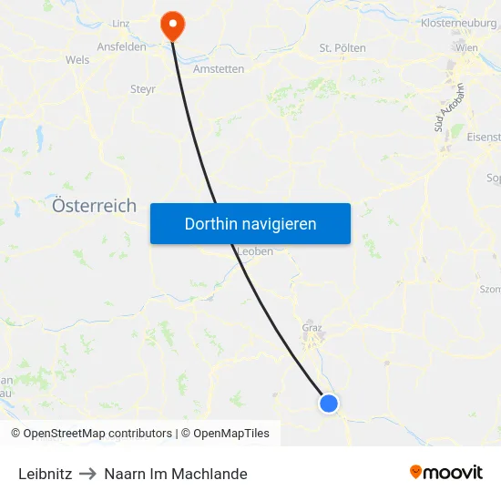 Leibnitz to Naarn Im Machlande map